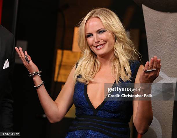 Actress Malin Akerman interviewed backstage at The 2013 ESPY Awards at Nokia Theatre L.A. Live on July 17, 2013 in Los Angeles, California.