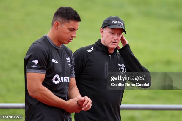 Head coach Michael Maguire during a New Zealand Kiwis league training session at The Trusts Arena on October 16, 2023 in Auckland, New Zealand.