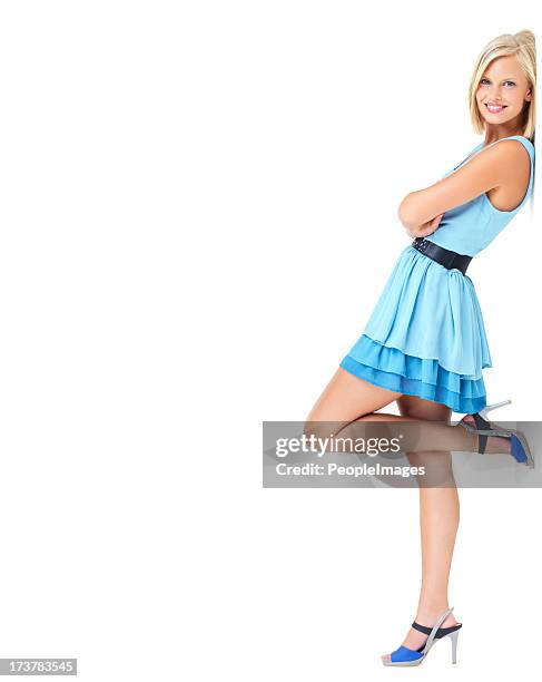 let her smile boost your brand - cut out dress stock pictures, royalty-free photos & images
