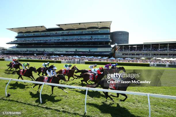 Regan Bayliss riding Raf Attack wins Race 4 The Toyota Forklifts Gloaming Stakes during Sydney Racing at Royal Randwick Racecourse on October 14,...