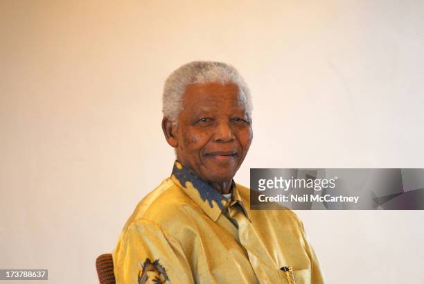 Nelson Mandela at The Nelson Mandela Foundation in Houghton, Johannesburg, just a few days after turning 90 yerars old.