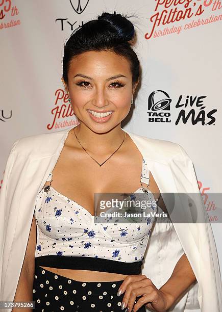 Jeannie Mai attends Perez Hilton's 35th birthday party at El Rey Theatre on March 23, 2013 in Los Angeles, California.