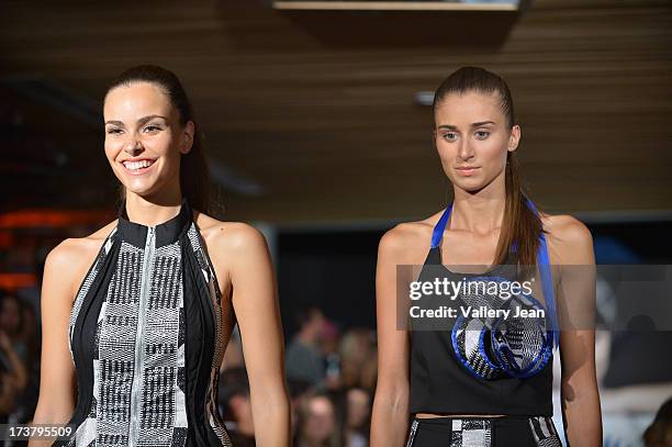 Models walks the runwayattends Peroni Emerging Designer Series presented by Fashion Group VENUE] on July 17, 2013 in Miami, Florida.