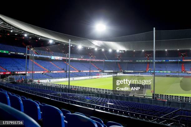 Stadium overview during the Dutch Eredivisie match between Feyenoord and Vitesse at Feyenoord Stadion de Kuip on October 21, 2023 in Rotterdam,...