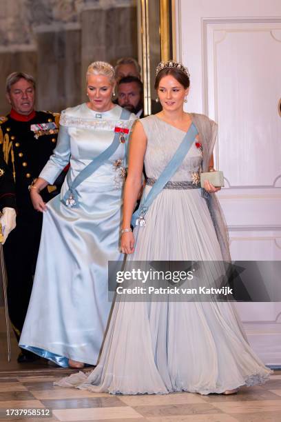 Crown Prince Haakon of Norway, Crown Princess Mette-Marit of Norway and Princess Ingrid Alexandra of Norway attend the gala diner to celebrate the...