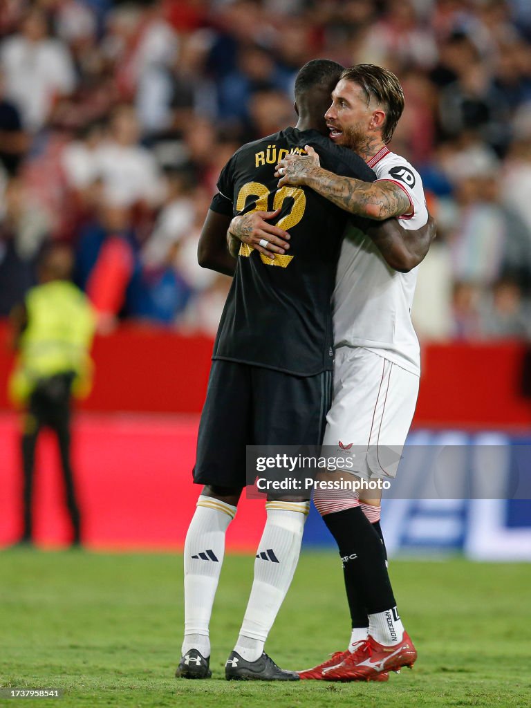 Ramos Rudiger Sergio Ramos of Sevilla FC and Antonio Rudiger of Real Madrid during ...