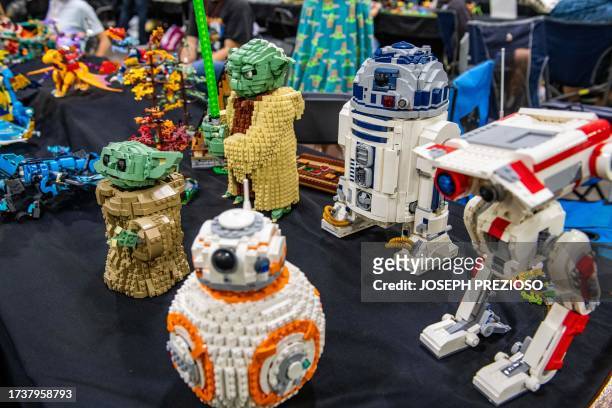 Star Wars creations made of Lego during the Brick Fest Live in Worcester, Massachusetts on October 21, 2023. The convention is a showcase and fan...