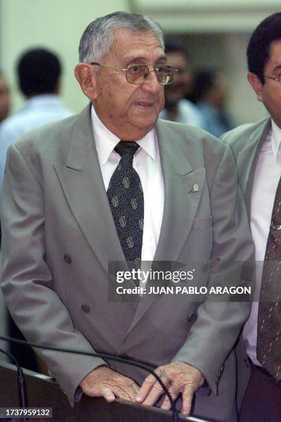 The deputy Jaime Cuadra waits for the opening of the National Assembly session, in Managua, 19 September 2002. Cuadra was elected president of the...