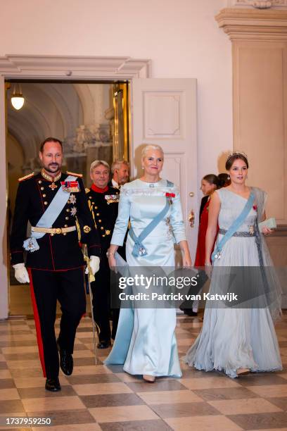 Crown Prince Haakon of Norway, Crown Princess Mette-Marit of Norway and Princess Ingrid Alexandra of Norway attend the gala diner to celebrate the...