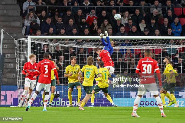 Player Luuk de Jong vs Fortuna Sittard goalkeeper Ivor Pandur - Photo by Icon sport during the Eredivisie match between PSV Eindhoven and Fortuna...