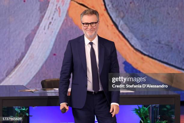 Fabio Fazio attends the tv show "Che Tempo Che Fa" on October 15, 2023 in Milan, Italy.