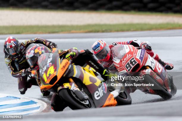 Jake of GBR on the Inde GASGAS Aspar Team KALEX during the Australian MotoGP at the Phillip Island Grand Prix Circuit on October 22, 2023 in...