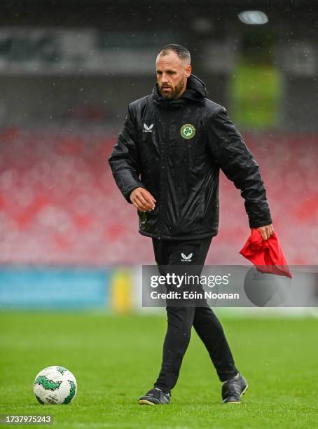 Cork , Ireland - 17 October 2023; Republic of Ireland assistant coach David Meyler before the UEFA European U17 Championship qualifying group 10...