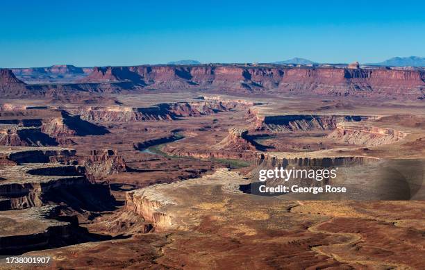 The Grand View Point Overlook provides a wide view of the Colorado River and Green River confluence from the Island in the Sky section of the Park on...