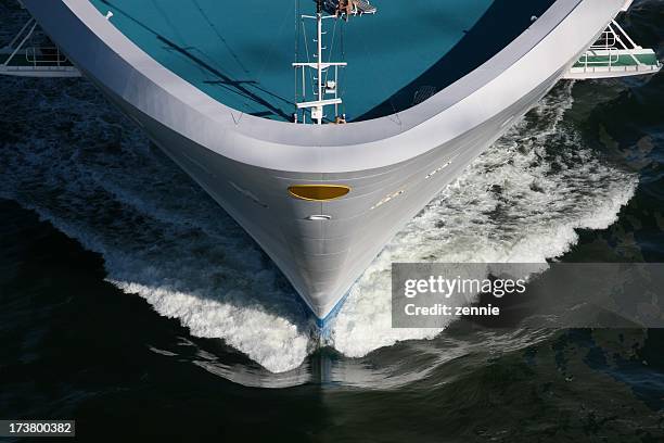 bow of cruise ship - cruising stock pictures, royalty-free photos & images