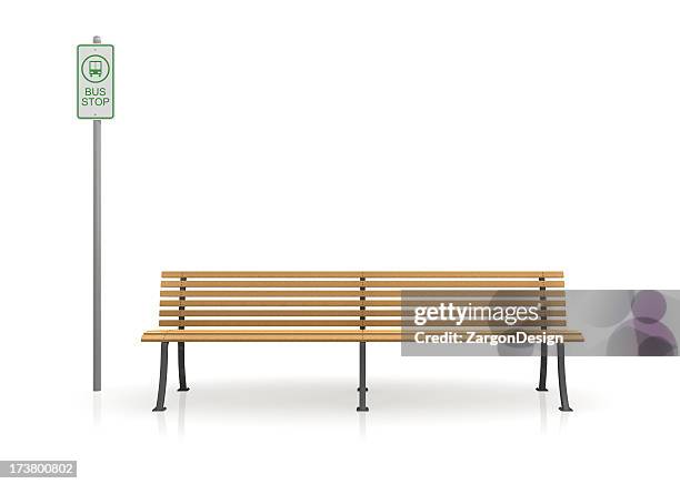 bus stop - zitbank stockfoto's en -beelden
