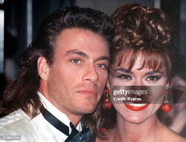 Actor Jean-Claude Van Damme and model Darcy LaPier attend the 50th Annual Golden Globe Awards at the Beverly Hilton Hotel in Beverly Hills,...