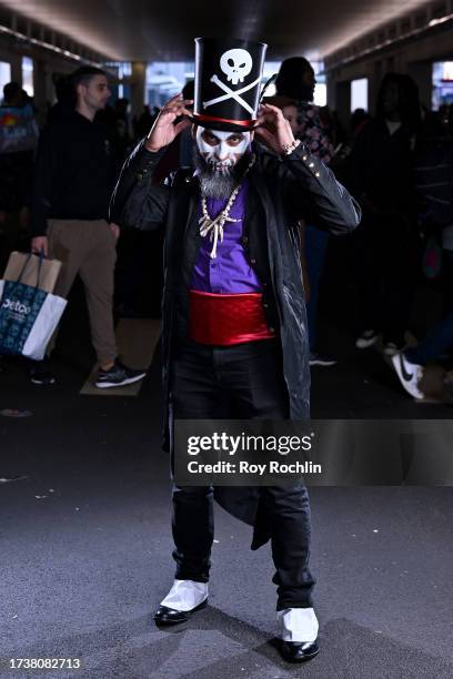 Cosplayer poses as Dr. Facilier from The Princess and the Frog during New York Comic Con 2023 - Day 4 at Javits Center on October 15, 2023 in New...