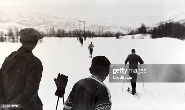 skiing norway 1950's - olden norway stock pictures, royalty-free photos & images