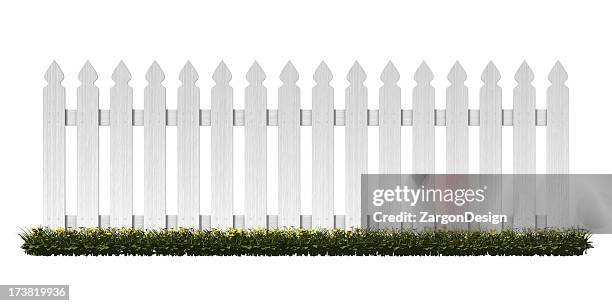 picket fence - tuinhek stockfoto's en -beelden