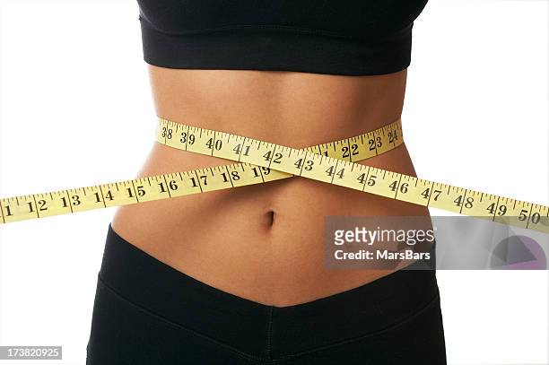diet and weight loss concept - woman waist up isolated stock pictures, royalty-free photos & images