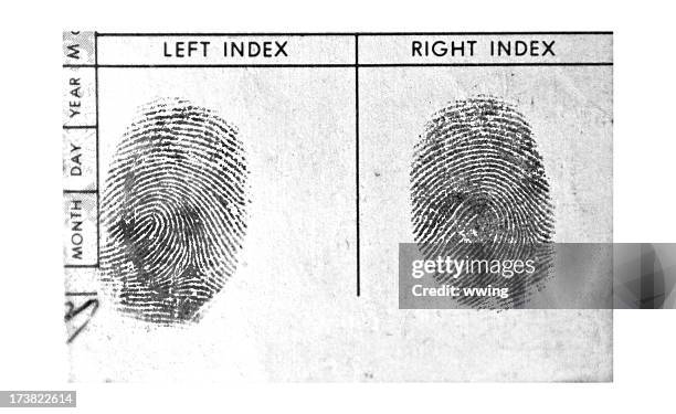 blanco y negro huellas dactilares - fingerprint fotografías e imágenes de stock