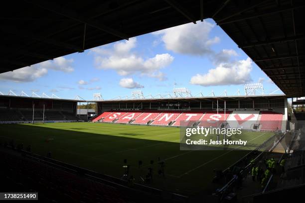 General view inside the stadium prior to the Autumn Test Series match between England and Tonga at Totally Wicked Stadium on October 22, 2023 in St...