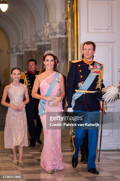 Princess Athena of Denmark, Princess Marie of Denmark and Prince Joachim of Denmark attend the gala diner to celebrate the 18th birthday of H.K.H....