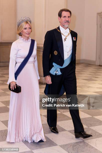 Crown Princess Marie Chantal of Greece and Crown Prince Pavlos of Greece attend the gala diner to celebrate the 18th birthday of H.K.H. Prince...