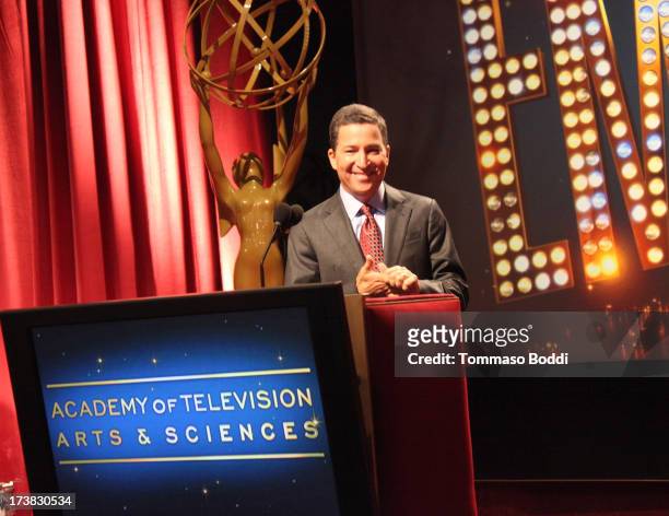 Academy of Television Arts & Sciences Chairman & CEO Bruce Rosenblum speaks onstage during the 65th Primetime Emmy Awards nominations at the...