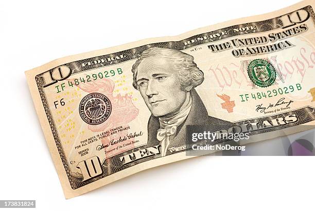 nota de dez dólares vista parcial com retrato de andrew jackson - nota de dez dólares americanos - fotografias e filmes do acervo