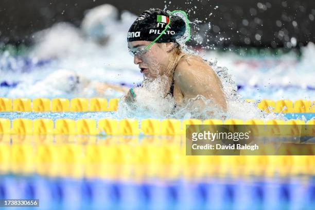Benedetta Pilato from Italy during women's 50m breaststroke the World Aquatics Swimming World Cup 2023 - Meet 3 on October 22, 2023 in Budapest,...