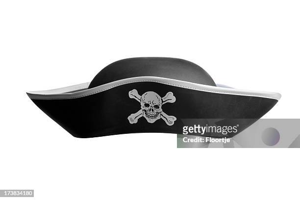 hats: pirate hat - hat stock pictures, royalty-free photos & images