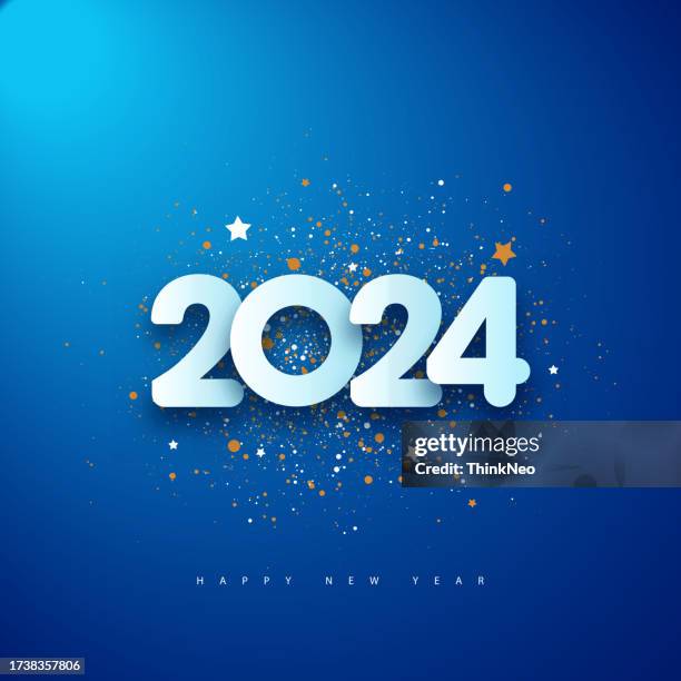 2024 happy new year background design. - new year's eve stock illustrations