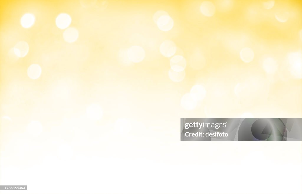 A horizontal creative glittery yellow golden beige and white twinkling Diwali or Christmas or New Year bokeh lights empty blank sparkling soft focused ombre Xmas vector backgrounds with shining glitter effect