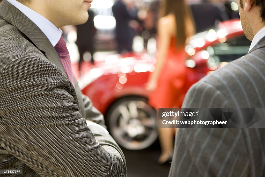 Looking at car