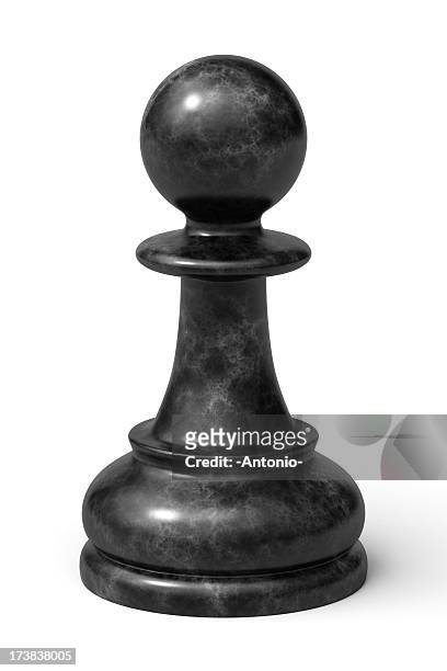 black bauer - pawn chess piece stock-fotos und bilder