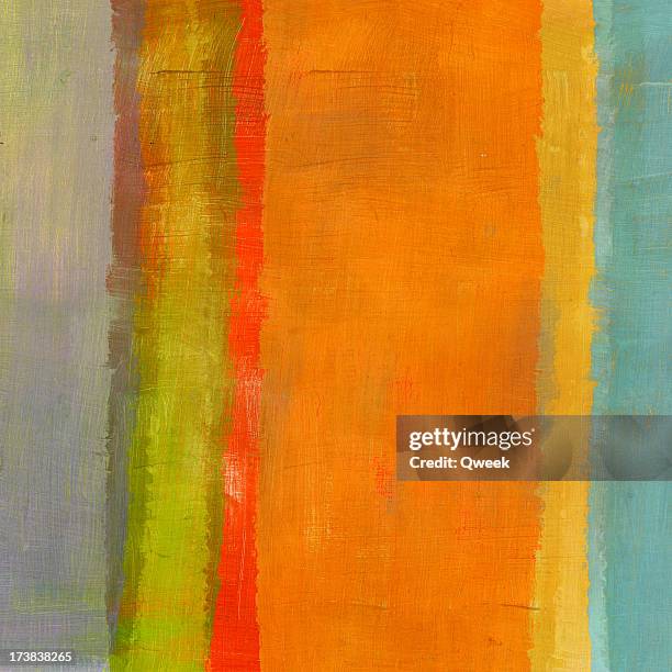 abstract composición con sábanas de orange - pintura de bellas artes fotografías e imágenes de stock