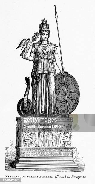 greek goddess athena or minerva - roman goddess 幅插畫檔、美工圖案、卡通及圖標