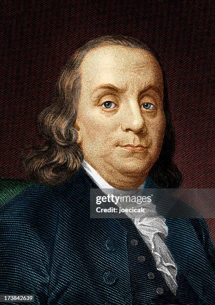 ben franklin colorized - professional occupation photos stock illustrations