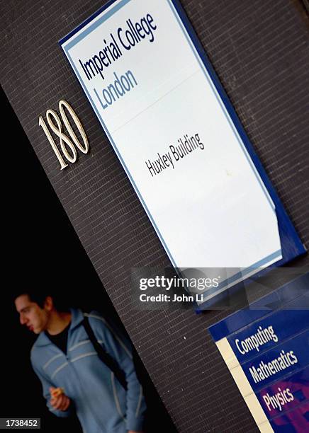 Student walks out of the Huxley building of Imperial College London in Kensington, London January 22, 2003 in London. The future of student fees and...