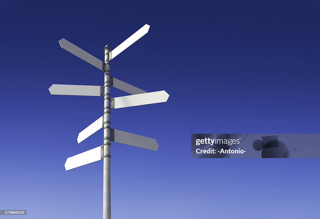 Blank signpost