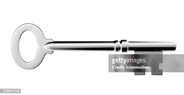 metal key - house on white backgroud stock pictures, royalty-free photos & images