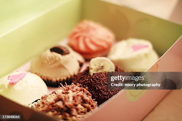 cupaceks - cupcake box stock pictures, royalty-free photos & images