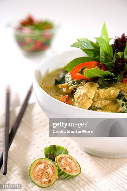chicken green curry - green curry stock pictures, royalty-free photos & images