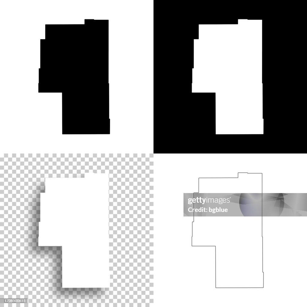Harney County, Oregon. Maps for design. Blank, white and black backgrounds