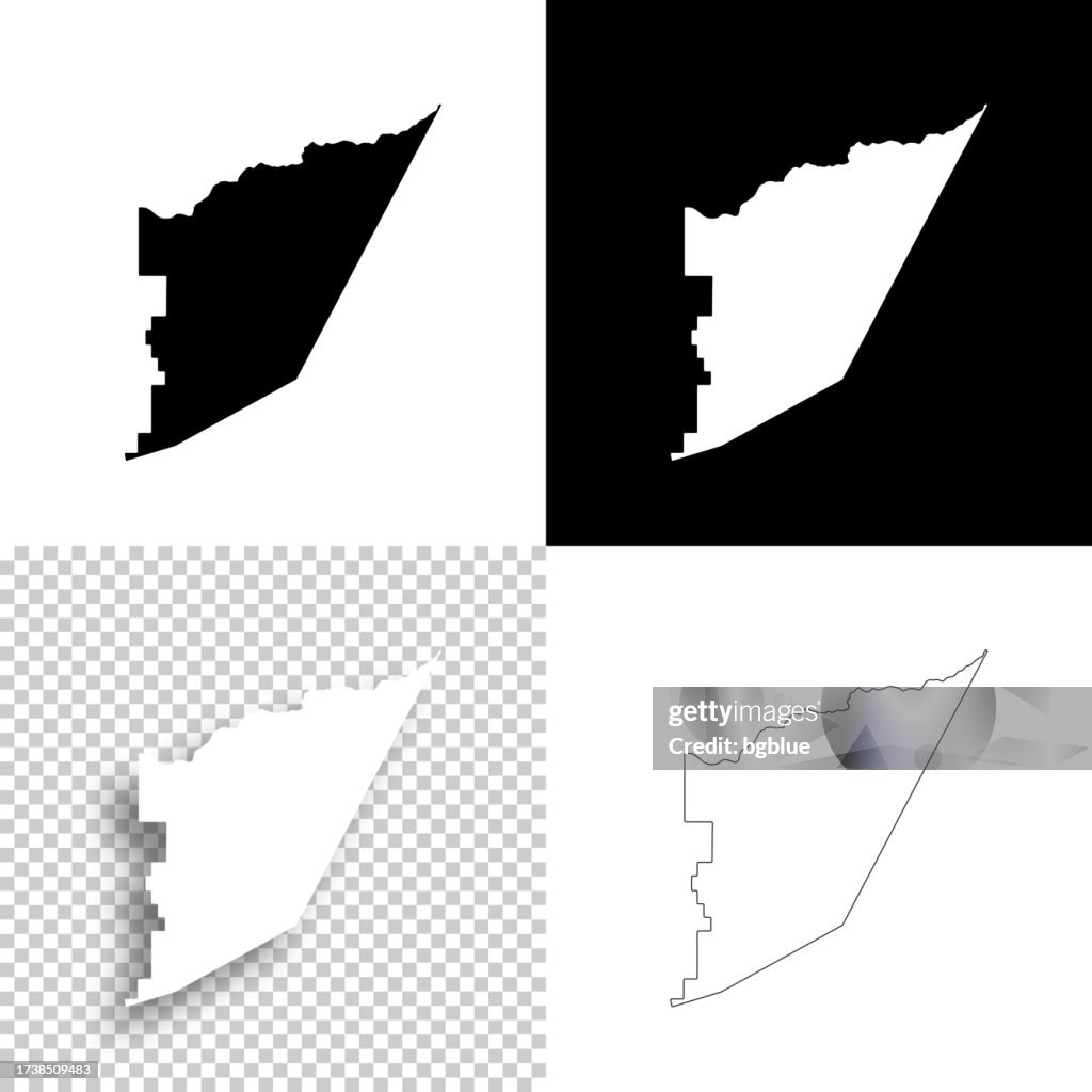 Storey County, Nevada. Maps for design. Blank, white and black backgrounds