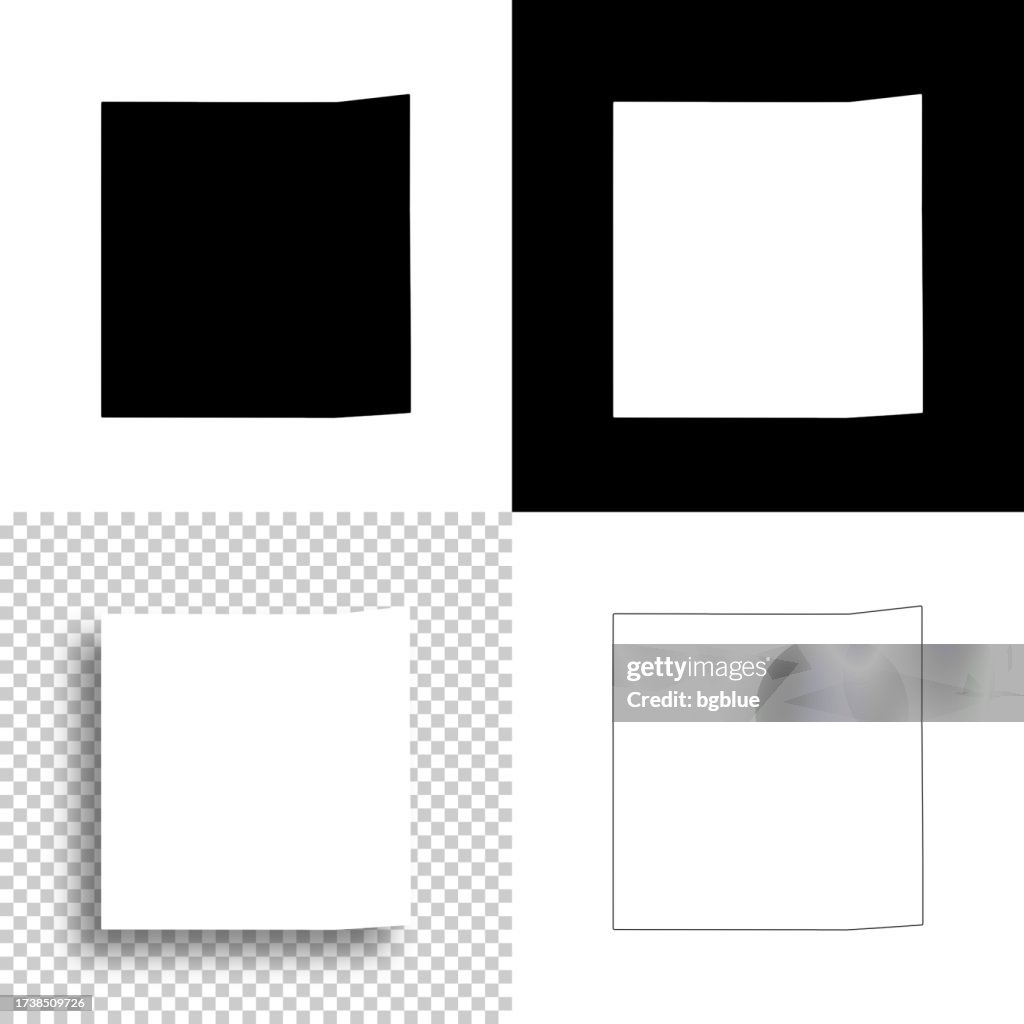 Madison County, Iowa. Maps for design. Blank, white and black backgrounds