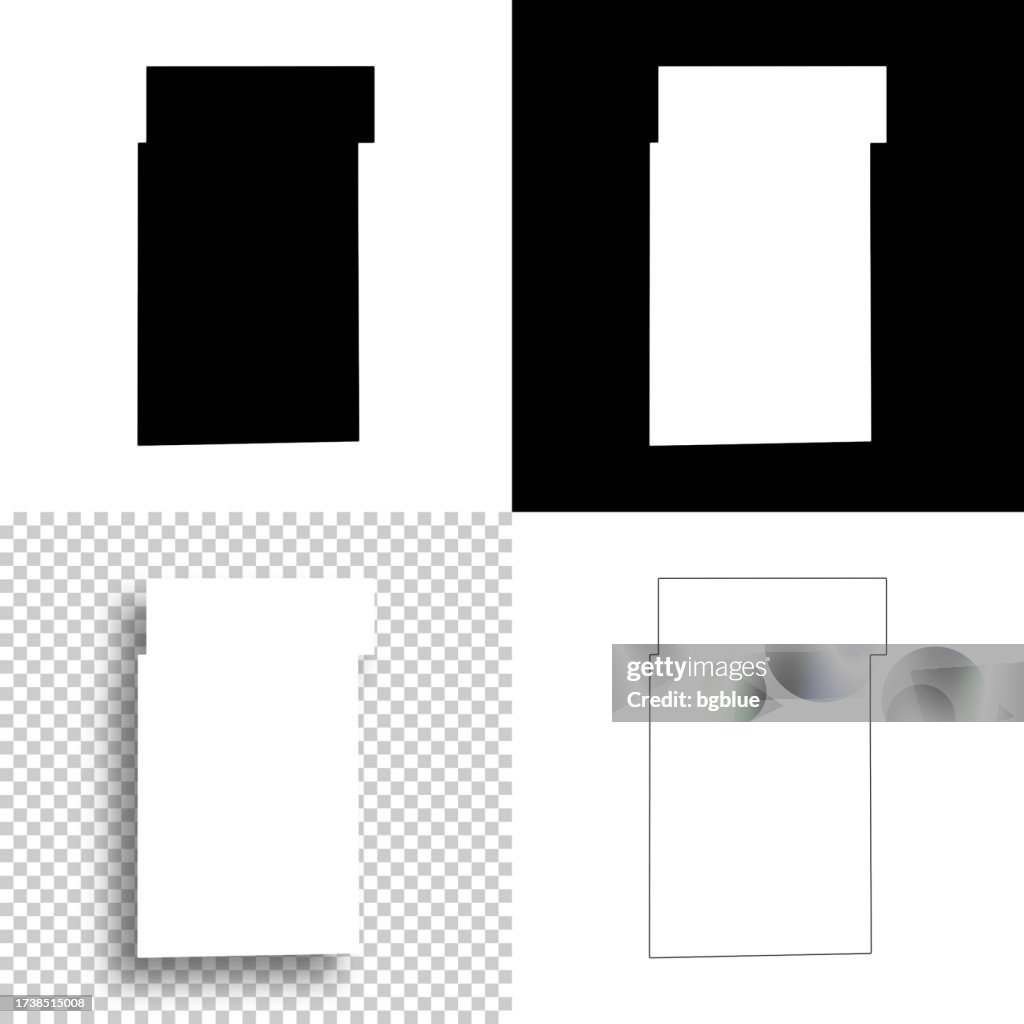 Kane County, Illinois. Maps for design. Blank, white and black backgrounds