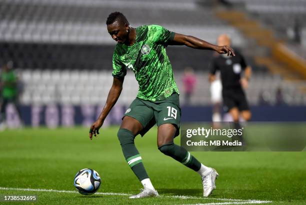 Umar Sadiq of Nigeria in action ,during the International Friendly match between Saudi Arabia and Nigeria at Estadio Municipal de Portimao on October...